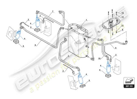 a part diagram from the Lamborghini Huracan Squadra Corse parts catalogue