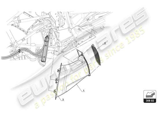 a part diagram from the Lamborghini Huracan Squadra Corse parts catalogue