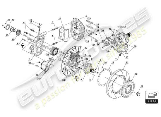 a part diagram from the Lamborghini Huracan Squadra Corse parts catalogue