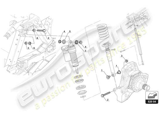 a part diagram from the Lamborghini Huracan Squadra Corse parts catalogue