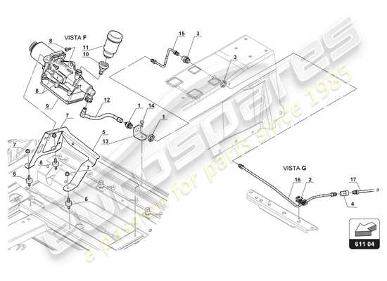 a part diagram from the Lamborghini Huracan Squadra Corse parts catalogue