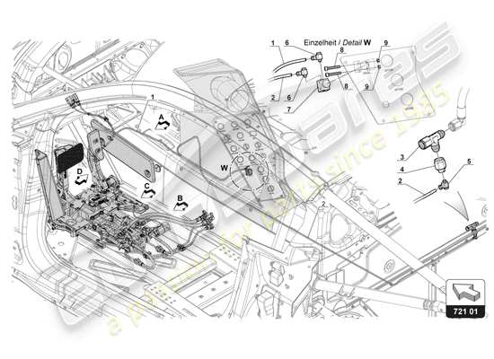 a part diagram from the Lamborghini Huracan Squadra Corse parts catalogue