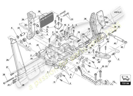 a part diagram from the Lamborghini Huracan Squadra Corse parts catalogue