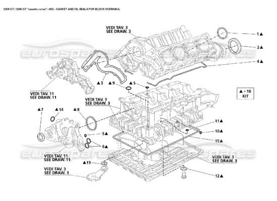 a part diagram from the Maserati 3200 parts catalogue