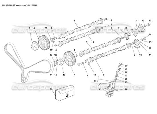 a part diagram from the Maserati 3200 parts catalogue