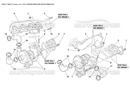 a part diagram from the Maserati 3200 parts catalogue