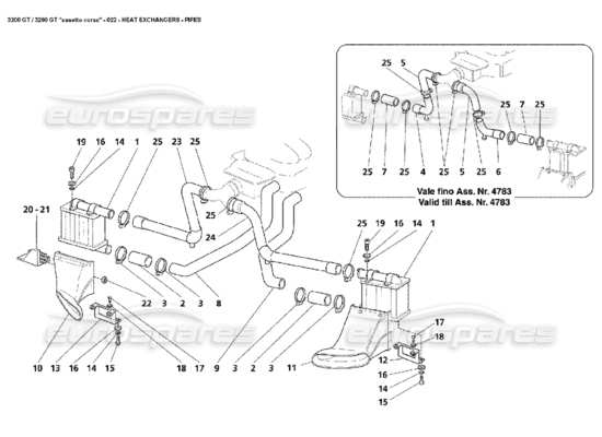 a part diagram from the Maserati 3200 parts catalogue