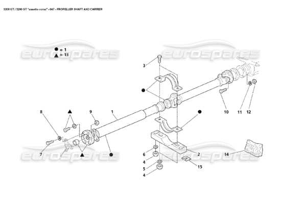 a part diagram from the Maserati 3200 parts catalogue