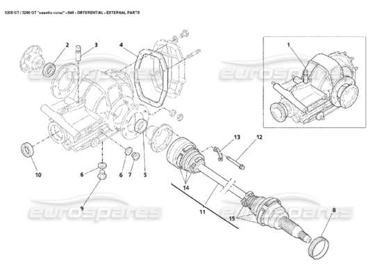 a part diagram from the Maserati 3200 parts catalogue