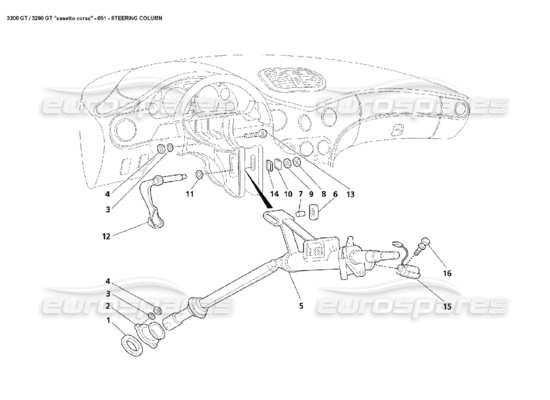 a part diagram from the Maserati 3200 parts catalogue