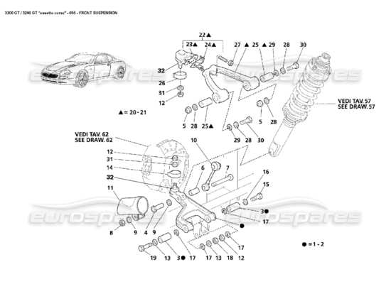 a part diagram from the Maserati 3200 parts catalogue