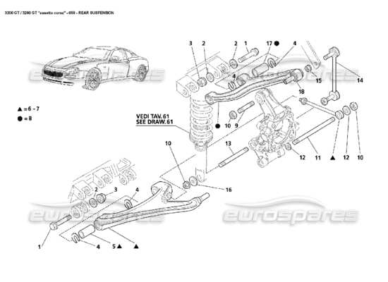 a part diagram from the Maserati 3200 parts catalogue