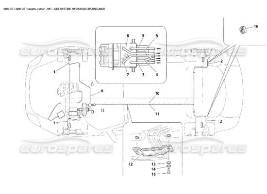 a part diagram from the Maserati 3200 parts catalogue