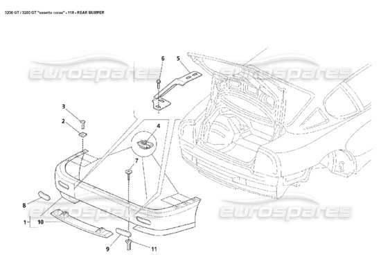 a part diagram from the Maserati 3200 parts catalogue