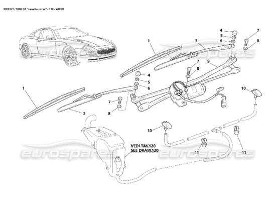 a part diagram from the Maserati 3200 parts catalogue