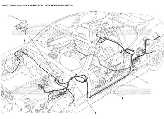 a part diagram from the Maserati 3200 parts catalogue