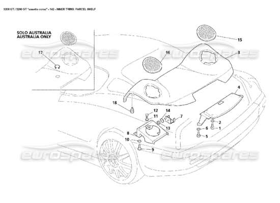 a part diagram from the Maserati 3200 parts catalogue