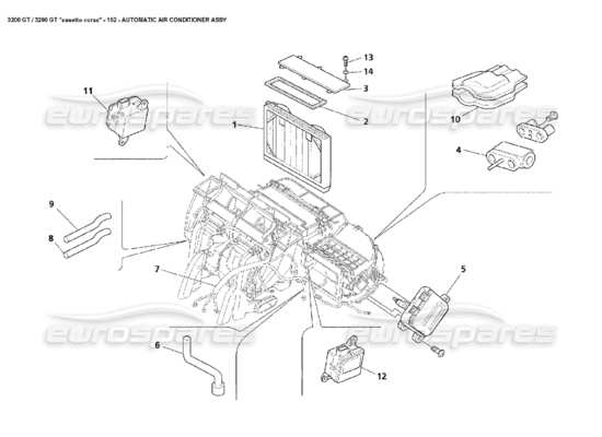 a part diagram from the Maserati 3200 parts catalogue