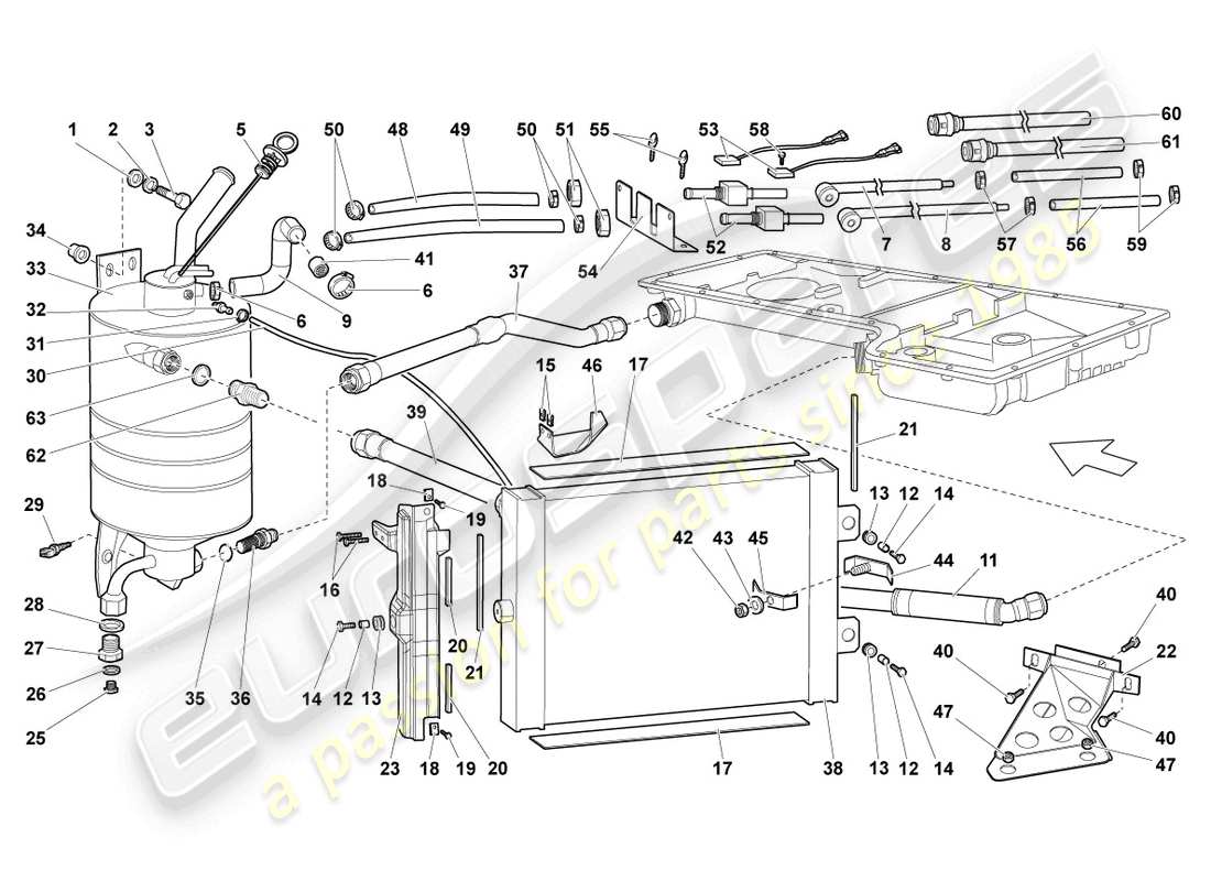 Lamborghini Reventon OIL COOLER Part Diagram