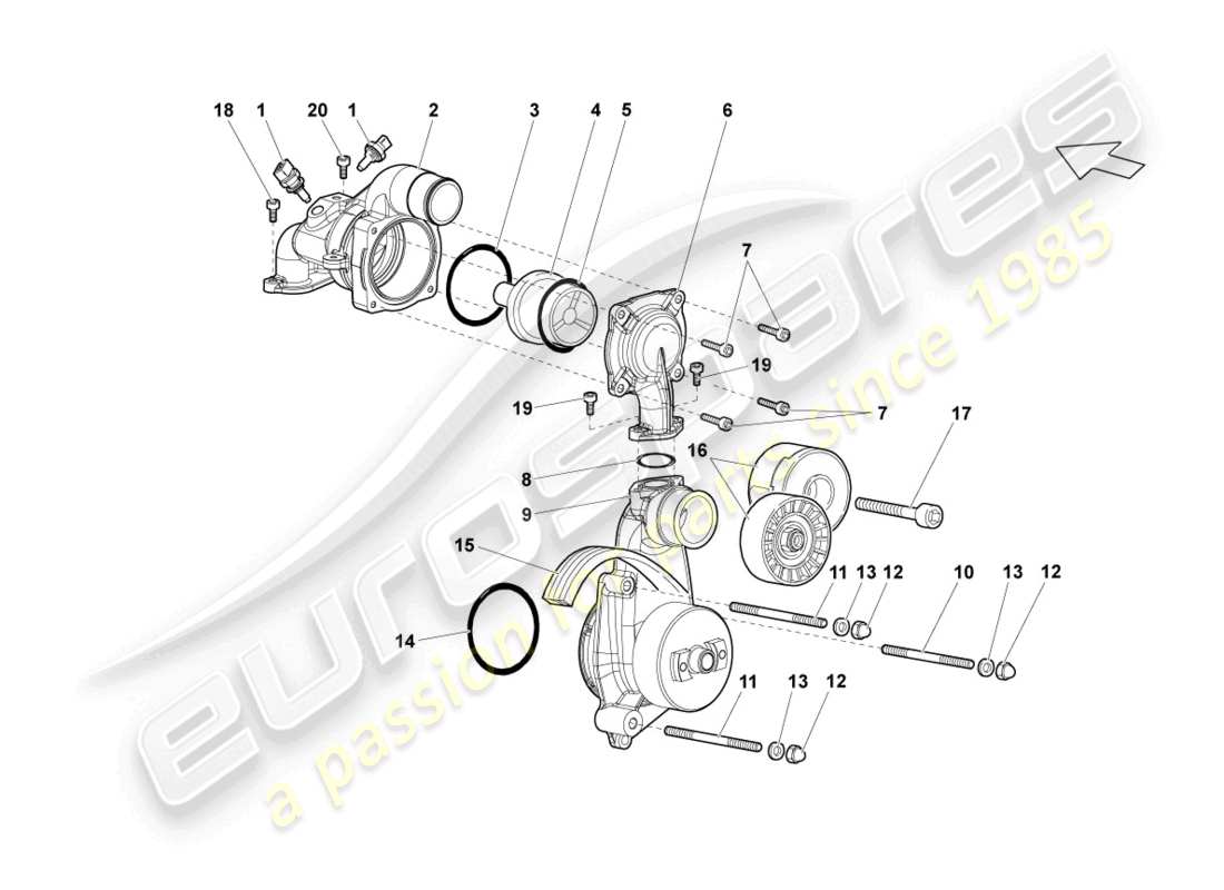 Lamborghini Reventon COOLANT PUMP Part Diagram