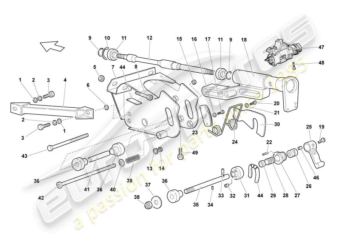 Lamborghini Reventon Steering Column Part Diagram