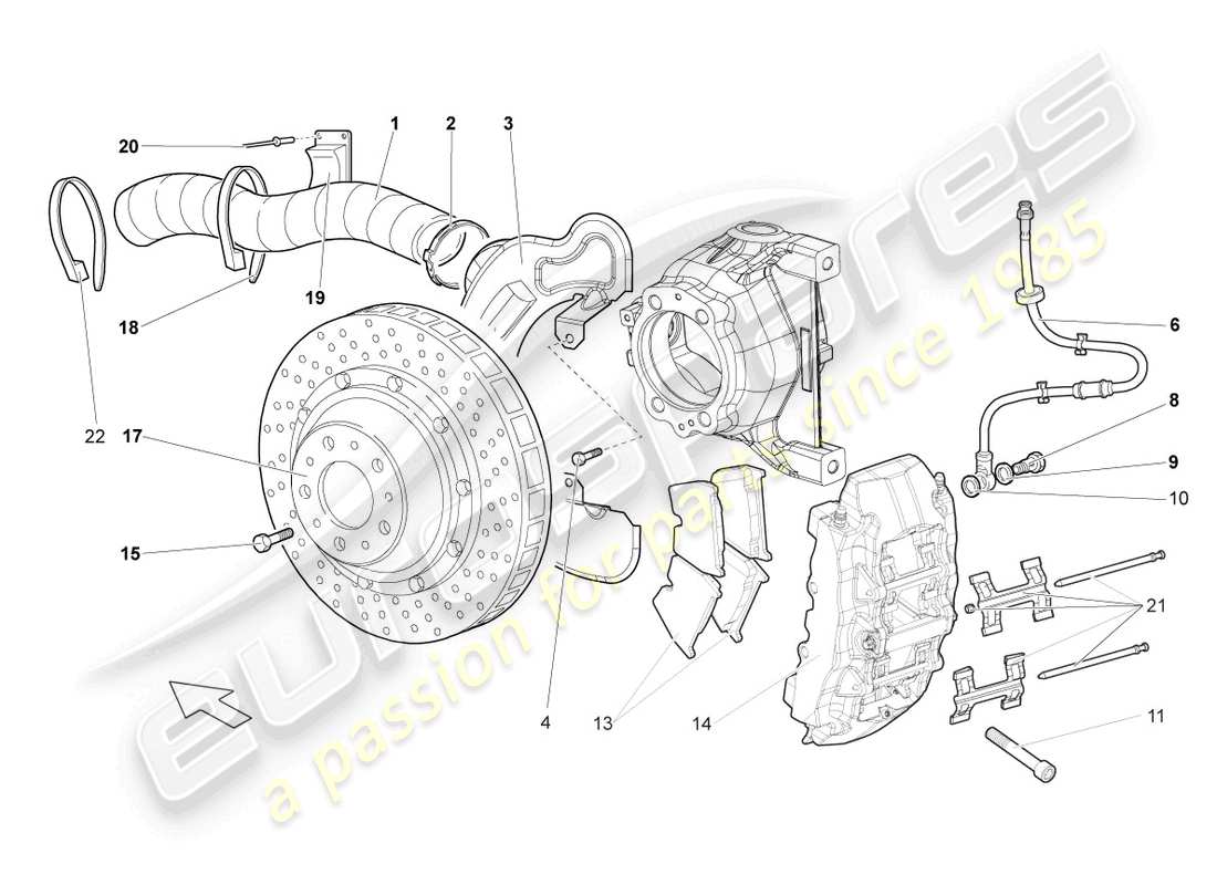 Lamborghini Reventon DISC BRAKE FRONT Parts Diagram