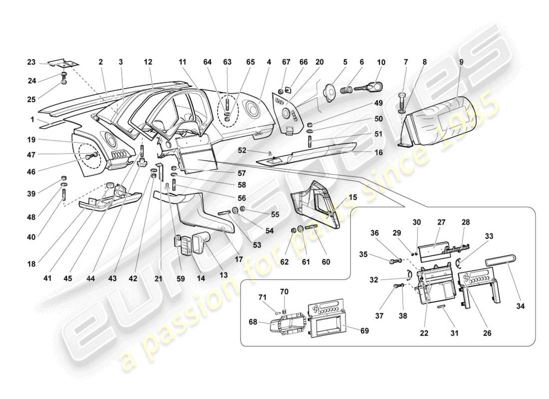 Lamborghini Reventon DASHBOARD Parts Diagram