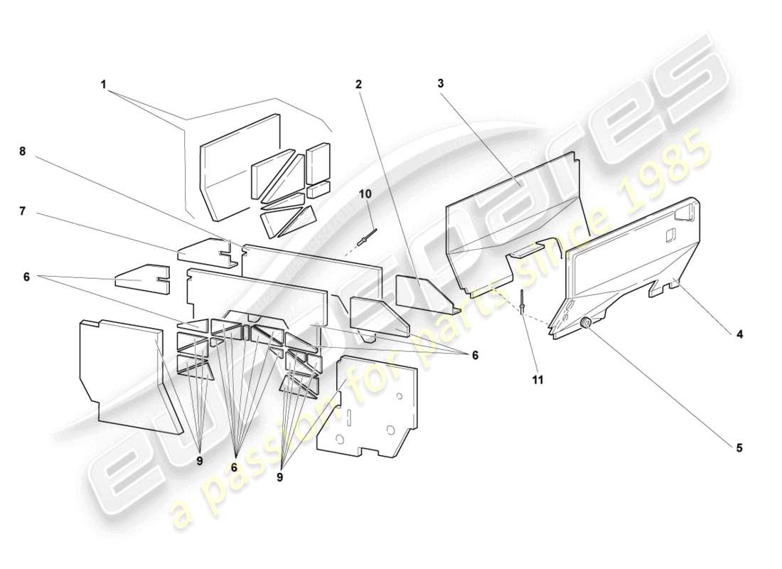 Lamborghini Reventon HEAT SHIELD Part Diagram