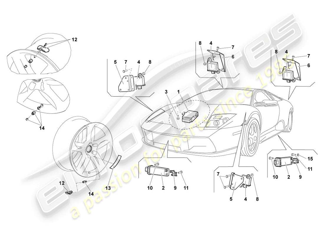 Lamborghini Reventon TYRE PRESSURE CONTROL SYSTEM Part Diagram