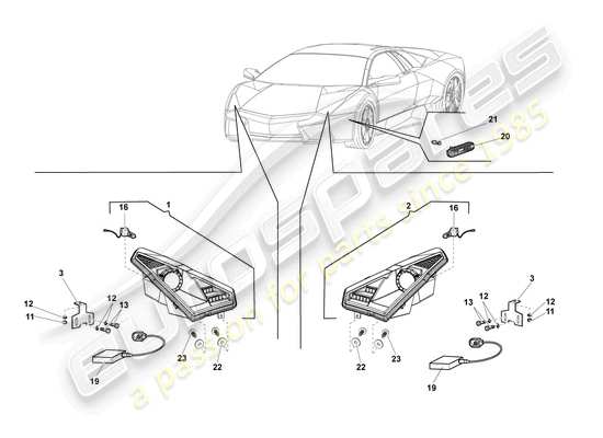 a part diagram from the Lamborghini Reventon parts catalogue