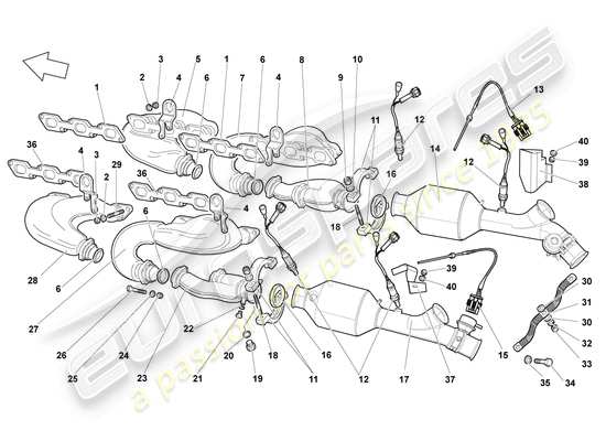 a part diagram from the Lamborghini Reventon Roadster parts catalogue