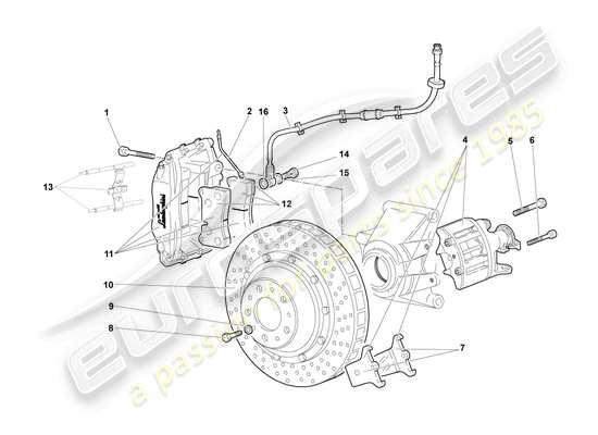 a part diagram from the Lamborghini Murcielago Coupe (2002) parts catalogue