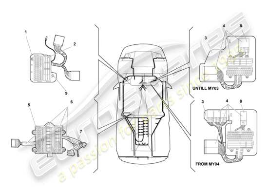 a part diagram from the Lamborghini Murcielago Coupe (2002) parts catalogue