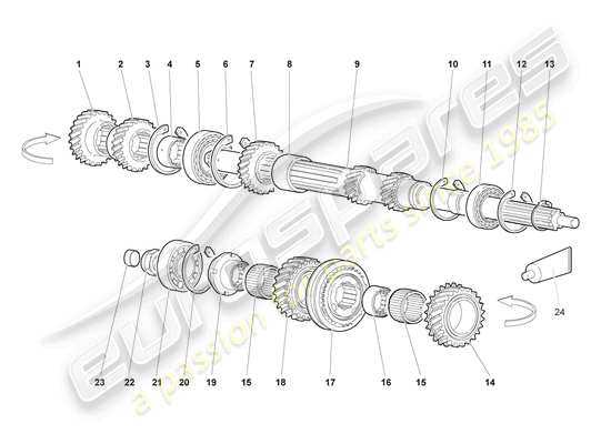 a part diagram from the Lamborghini Murcielago Roadster (2005) parts catalogue