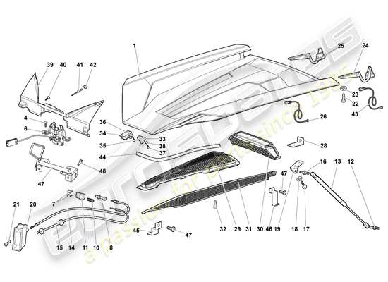 a part diagram from the Lamborghini Murcielago Roadster (2005) parts catalogue