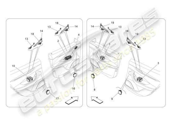 a part diagram from the Maserati Levante parts catalogue