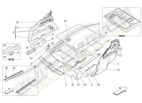 a part diagram from the Maserati Levante parts catalogue