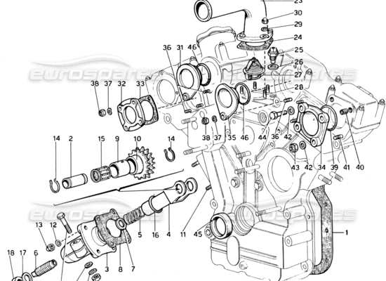 a part diagram from the Ferrari 330 and 365 parts catalogue