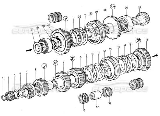 a part diagram from the Ferrari 330 and 365 parts catalogue