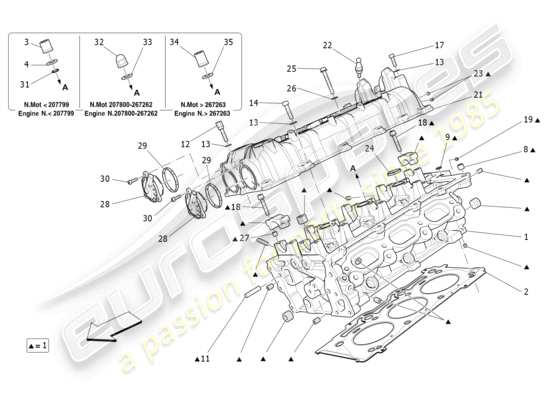 a part diagram from the Maserati Quattroporte M156 (2017 onwards) parts catalogue