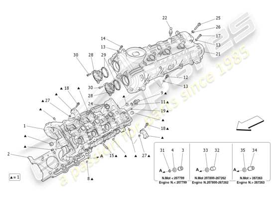 a part diagram from the Maserati Quattroporte M156 (2017 onwards) parts catalogue