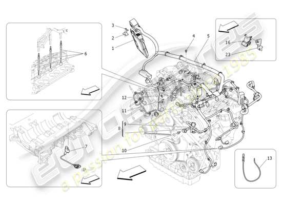 a part diagram from the Maserati Quattroporte M156 (2017 onwards) parts catalogue