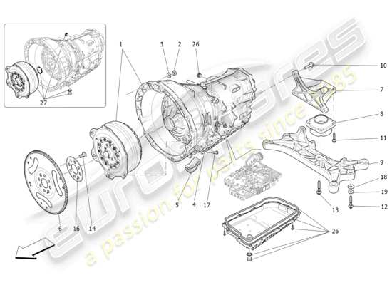 a part diagram from the Maserati Quattroporte M156 (2017 onwards) parts catalogue