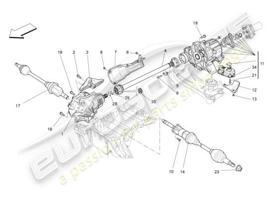 a part diagram from the Maserati Quattroporte M156 (2017 onwards) parts catalogue