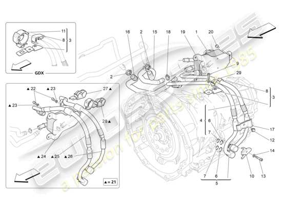 a part diagram from the Maserati Quattroporte M156 (2017 onwards) parts catalogue