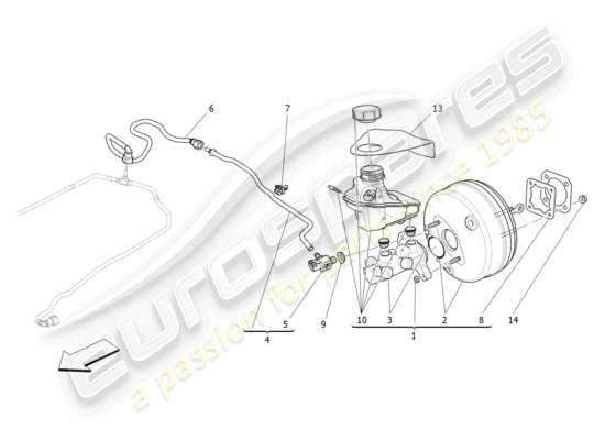 a part diagram from the Maserati Quattroporte M156 (2017 onwards) parts catalogue