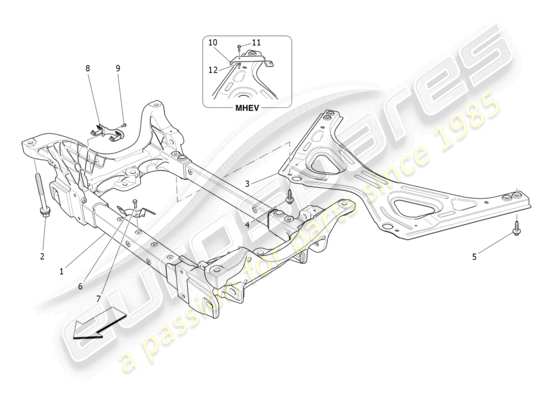 a part diagram from the Maserati Quattroporte M156 (2017 onwards) parts catalogue