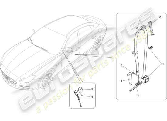 a part diagram from the Maserati Quattroporte M156 (2017 onwards) parts catalogue