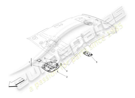 a part diagram from the Maserati Quattroporte M156 (2017 onwards) parts catalogue