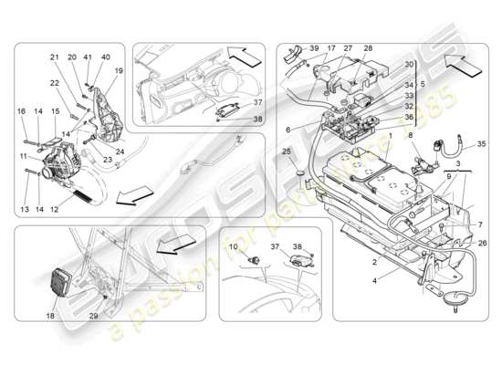 a part diagram from the Maserati Quattroporte M156 (2017 onwards) parts catalogue